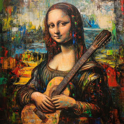 Wandtattoo Aufkleber Mona Lisa Rockstar Wandaufkleber 18X18 cm Groß