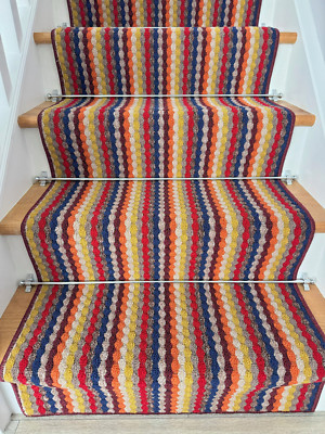 Mehrfarbiger Treppenläufer Teppich sehr lang robust Teppich für Treppen Flur