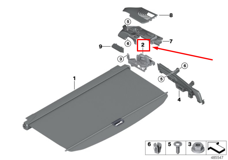 NEU BMW X3 G01 F97 HECK RECHTS ROLLENABDECKUNGSUNTERSTÜTZUNG  