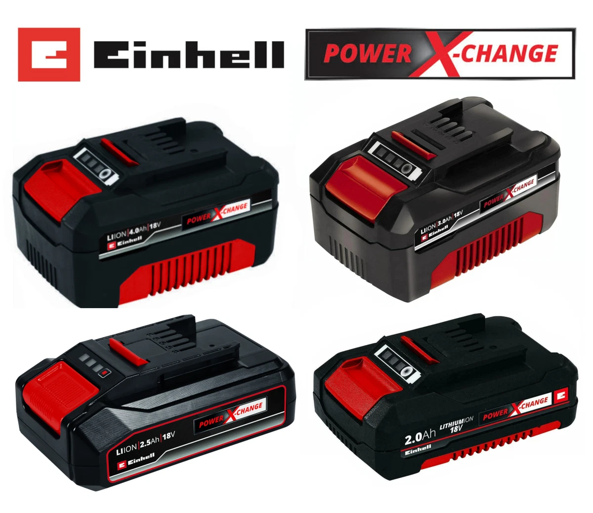 Chargeur de batterie PXC 18V · Batterie 18V 4Ah · Einhell