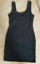 Women size S, black textured rose pattern cocktail evening sleeveless tank dress