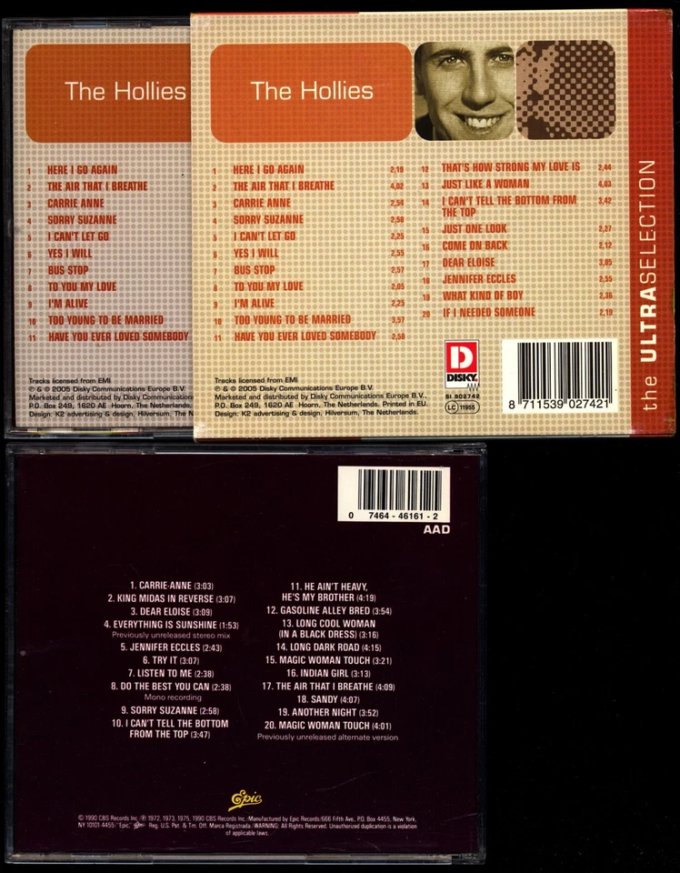 CD-Konvolut★2 CDs★THE HOLLIES★ANTHOLOGY + THE ULTRA SELECTION★fast NEUWERTIG★ - Bild 2 von 4