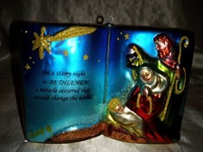 CHRISTMAS HOLIDAY NATIVITY BIBLE ORNAMENT SHINY SMALL