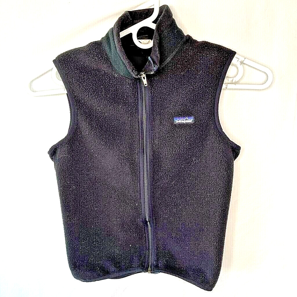 Patagonia Vest Mens S Black Full Zipper Front Pockets Vintage 24002 USA