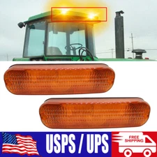 AR60250 Front Rear LED Amber Cab Light Work Lights For John Deere Case IH
