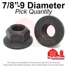 7/8"-9 Grade 8 (G) Hex Flange Top Lock Nuts Coarse Phos & Oil (Pick Quantity)