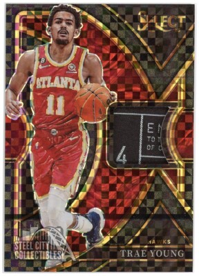 Trae Young 2022-23 Select Black Selective Swatches Laundry Tag Patch 1/1 #SS-TY