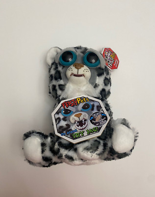 KRF) Lethal Lena Feisty Pets Plush 9'' Spotted White Gray Leopard NWT