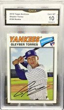 2018 Topps Archives Gleyber Torres Gem Mint 10 '77 Retro Rookie RC #164 Yankees