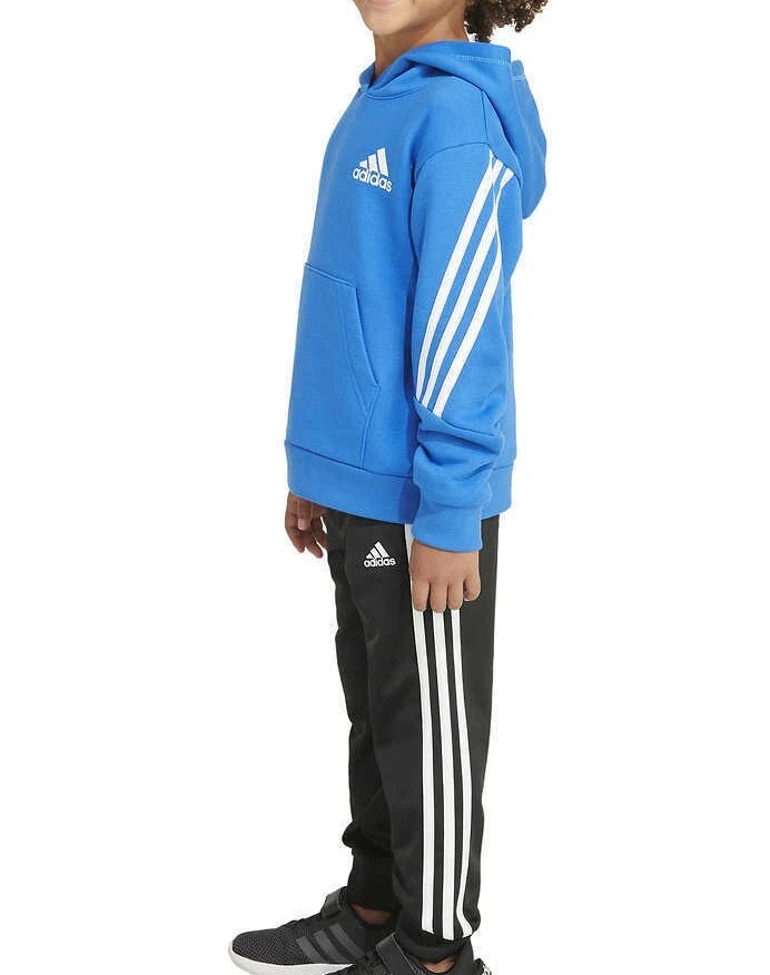 adidas Boy s Hoodie PANTS Tracksuit 2pc Size 2T 3T 4T 5 6 7 Black Blue New