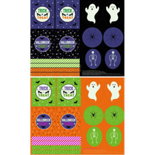 100 % Baumwollstoff Lewis & Irene Haunted House im Dunkeln leuchtende Leckerlibeutel Panel