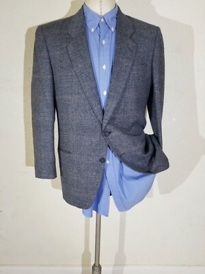 without tags 41R Vintage Giorgio Armani ALPACA WOOL tweed Redblue Blazer G2U