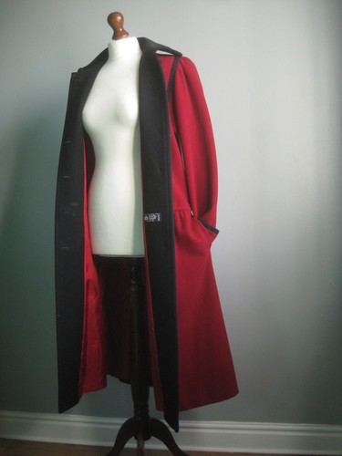 MANSFIELD VINTAGE WOOL COAT 12 80s 90s velvet collar puff sleeves princess retro - Picture 5 of 21