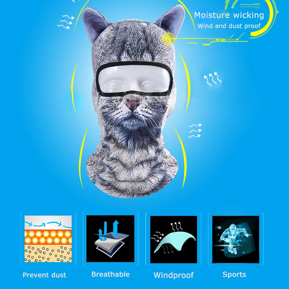 3D Animal Face Mask for Outdoor Sports Motorcycle Cycling Snowboard Hunting Ski - Image 3 of 4