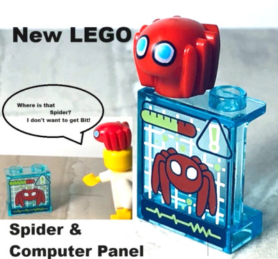 New LEGO TOXIC Spider Red Blue Eyes Spider-Man Spidey Friend Printed Computer