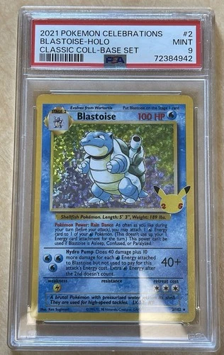 New ListingBlastoise 2/102 Celebrations: Classic Collection Holo PSA 9 Mint