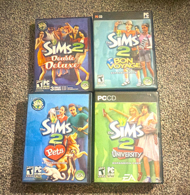 EA The Sims 2 PC CD Lot: Double Deluxe, Bon Voyage, Pets, University