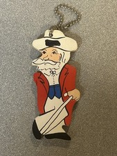 Vintage OLE MISS Rebels Wood Keychain with COLONEL REB