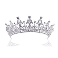 Rosenice Hochzeit Tiara Silber Strass Diadem Haarband Damen MäDchen Elegante