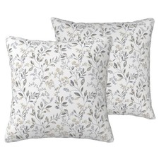 Cottage Pillow Covers 18x18 Inch Set of 2 Boho Vintage Floral Decor Pillowcas...
