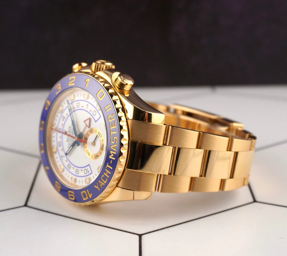 Rolex Yacht-Master II 44mm Oyster Perpetual 18k Yellow Gold White Dial 116688 - Image 3 of 4