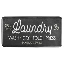 JUNZAN RETRO LAUNDRY ROOM SIGN RUNNER RUG NON-SLIP 39X20 INCH - - Scratch & Dent