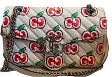 Gucci GG Marmont Apple Limited Edition Chevron Quilted Chain Crossbody Bag