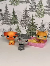 Littlest Pet Shop LPS Authentic Dog And Cat Lot Of 3 With RARE #280