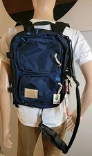 NWT Topo Designs Global Briefcase Backpack Navy / Sahara Shoulder Laptop Bag 14L