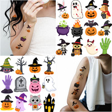 63pcs Temporary Tattoo Cartoon Pumpkin Stickers Witch Stickers Ghost Stickers