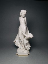 Hutshenreuther Porcelain Figurine Girl With A Boy
