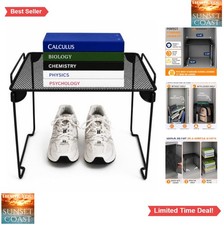 Metal Locker Shelf Organizer 12 Inch Black Heavy Duty Wire Rack Divider for
