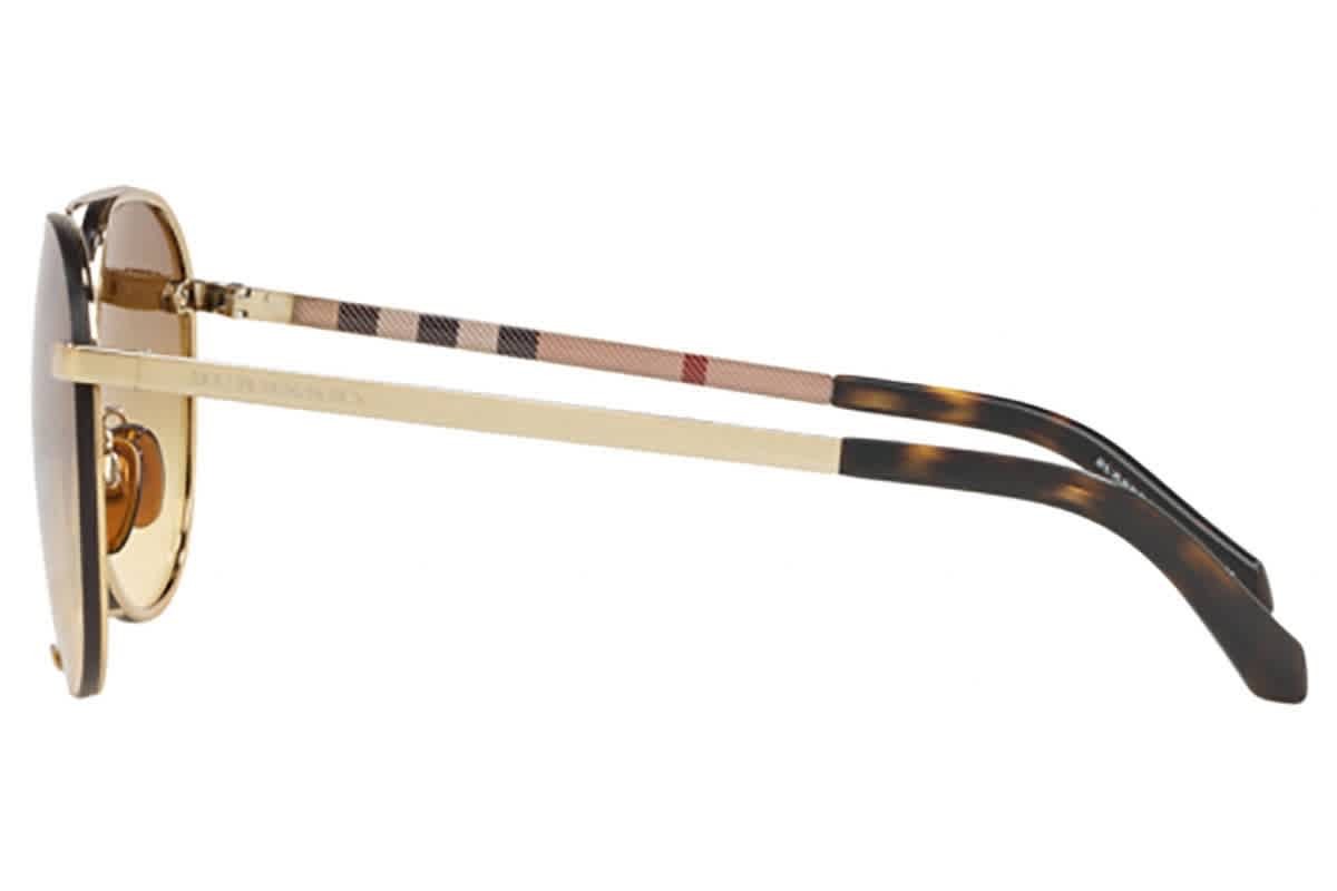 Burberry Light Yellow Gradient / Ochre Pilot Unisex Sunglasses BE3099 11452L 61