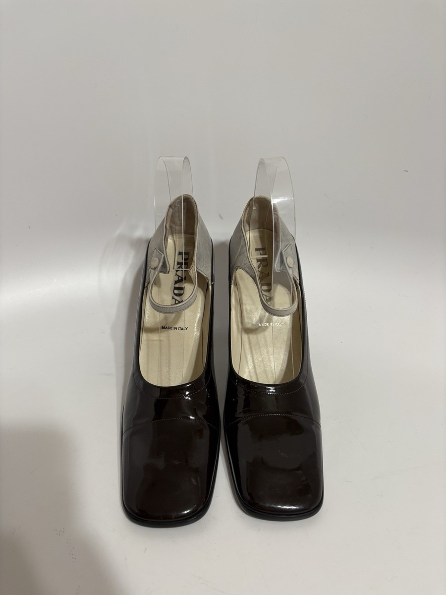 Vtg Prada Late 90s Brown Patent Leather Mary Jane Heels 36.5 | eBay