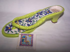 nwt  Diane's Happy Toes  Tealight Candle Holder  Blue Flower Thong Sandal — photo 1