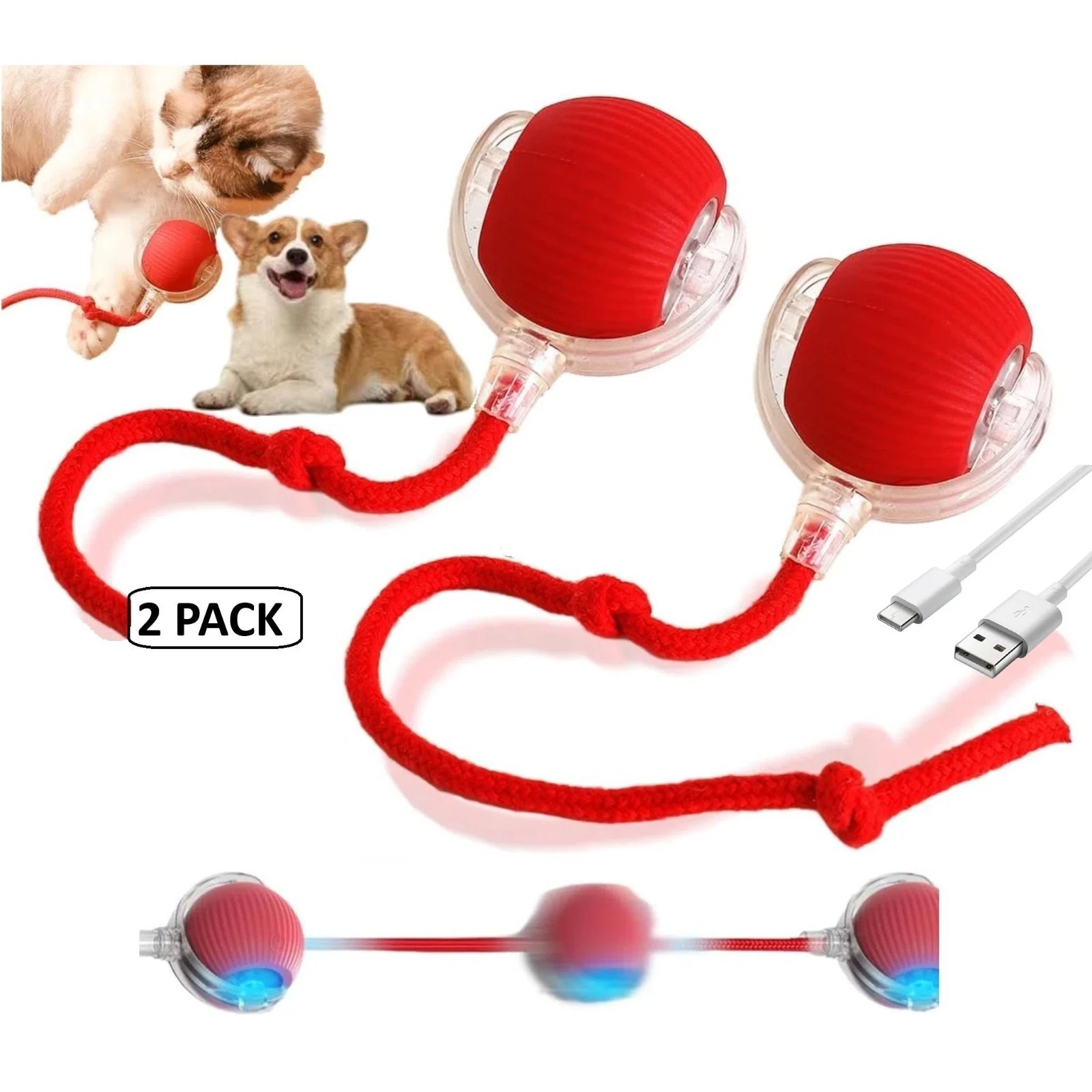 2Pcs Automatic Rolling Ball Smart Cat Dog Toy Electric Self-moving Kitten Game
Opens in a new window