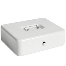 Cash Box with Money Tray and Key Lock, Large Money Box, 11 4/5" x 9 2/5" x 3 ...