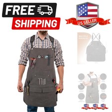 Multi-functional Men's Tool Apron, Multi-pocket Canvas Apron, Welding, Woodwo...