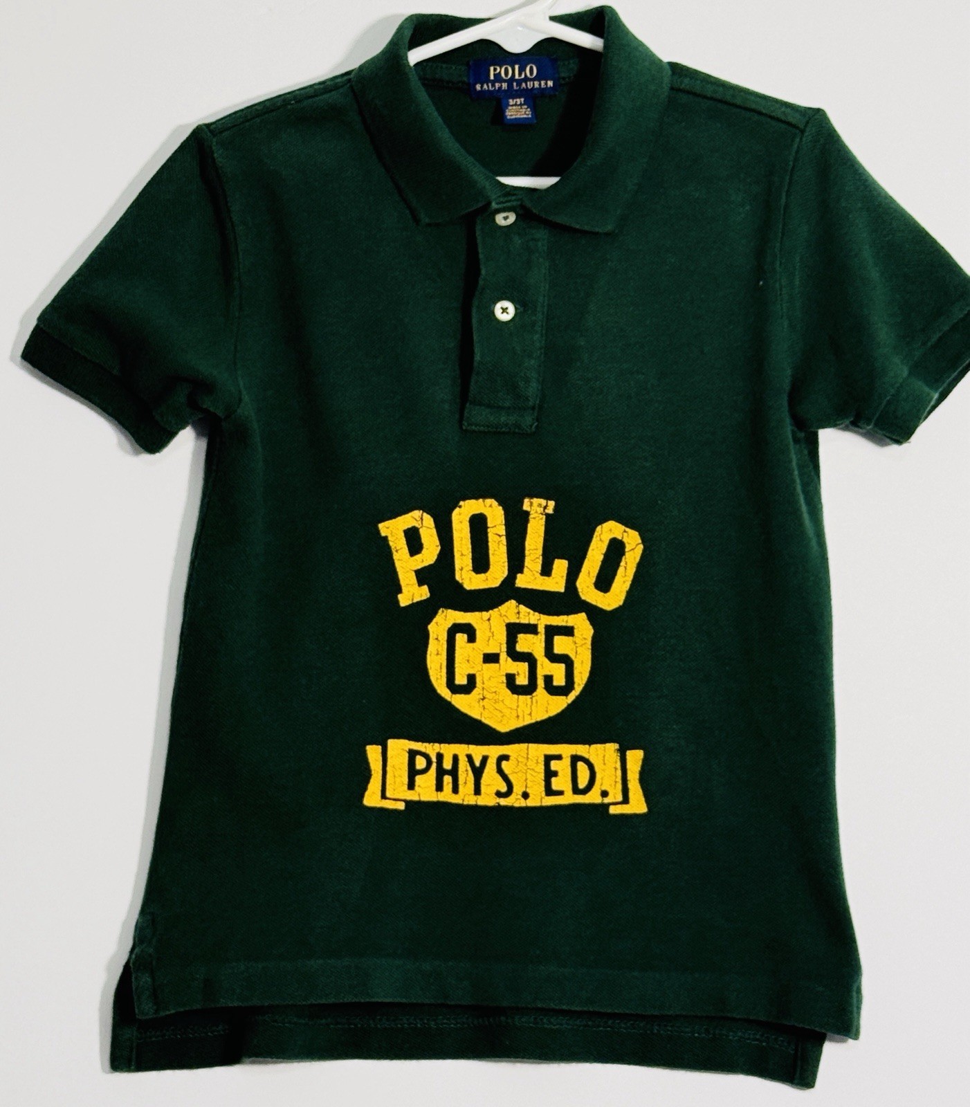 POLO RALPH LAUREN Boys Hunter Green Short Sleeve Polo Shirt - Size 3/3T