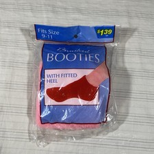 NIP VINTAGE LADIES BRUSHED BOOTIES PINK 9-11 NEW Fitted Heel Cedar Creek