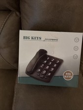 BIG KEYS Large Buttons, Volume Control, Speed Dial Memory Telephone Black -NEW