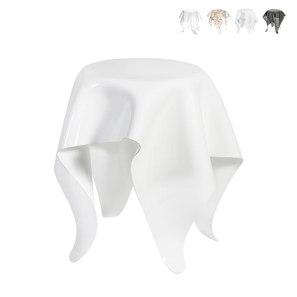 Table haute ronde pour cuisine ouverte Drappeggi mange-debout transparent