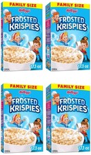 4 PACK Kellogg's Frosted Krispies Breakfast Cereal Family Size 17.1 Oz
