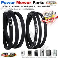 Pump  Drive Belt Set for Whirlpool Maytag Washing Machine / 211124 211125