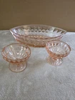 Lot Of 3 Vintage Windsor "Diamond" Depression Glass Bowls