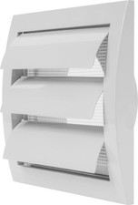 White Exhaust Hood Vent 4'' Inch with Built-in Pest Guard Screen and Flange, Air