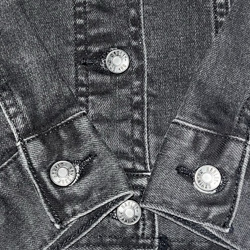 NEU HARLEY DAVIDSON BESTICKTE DAMEN SILVER WING STRETCH SCHWARZ JEANSJACKE - Bild 6 von 13