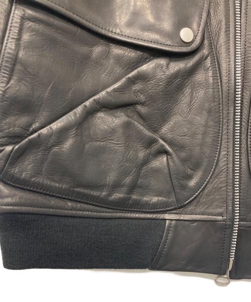 BEADED LEATHER FLIGHT JACKETbeaded patch leather … - image 7