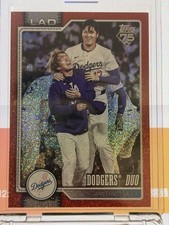 Topps 2025 Series One red sand glitter Ohtani Yamamoto Dodgers Card /5