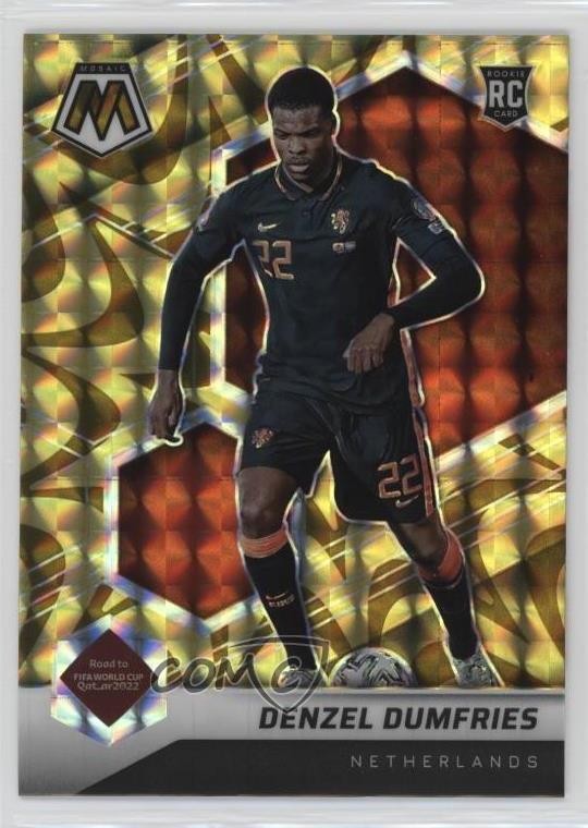2021 Mosaic FIFA Road to World Cup Reactive Gold Prizm Denzel Dumfries #171 1l6l